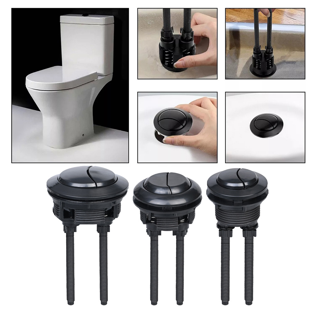 Toilet Fill Valve - Zwarte toiletspoelknop 38 mm Dual Flush